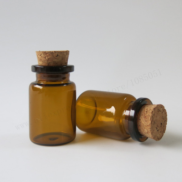 2000 X 6ml Small Cute Cork Stopper Wishing Glass Bottles 6cc Clear Amber Glass Vials Jar With Cork For Wedding Gift 2235125