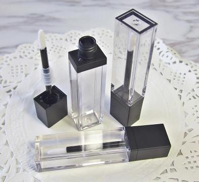 200pcs 7ml Top Grade Black Lucency wholesale Style Rectangle Empty Lip Gloss Packaging Containers Wholesale Lipstick Lip Balm Tube Bot