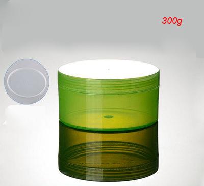 300G green plastic cream jar for cream ,gel facial scrub body scrub mask cream container ,300g green large cosmetic container