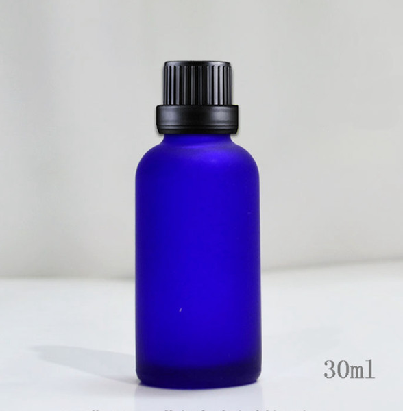 wholesale 100pcs blue frost high-quality oil glass bottle ,wholesale 30ml frosted packing bottles debugging glass jar 3 color