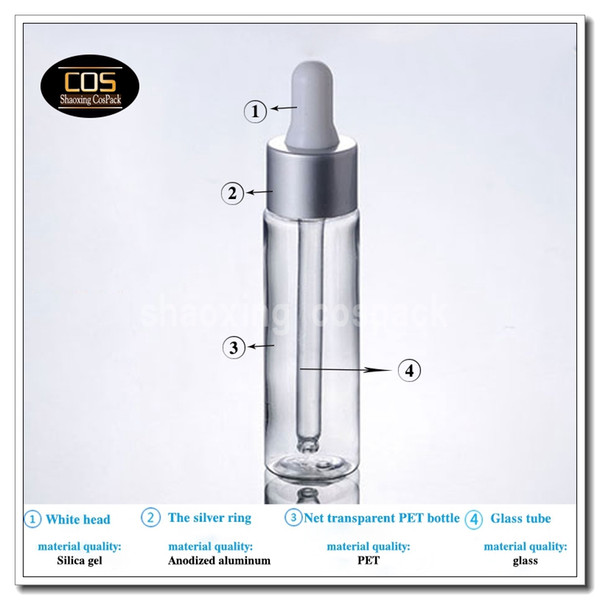 100PCS empty 30ml clear plastic dropper bottles wholesale, DB27 30ml PET oil dropper bottle, 30ml empty plastic dropper bottles