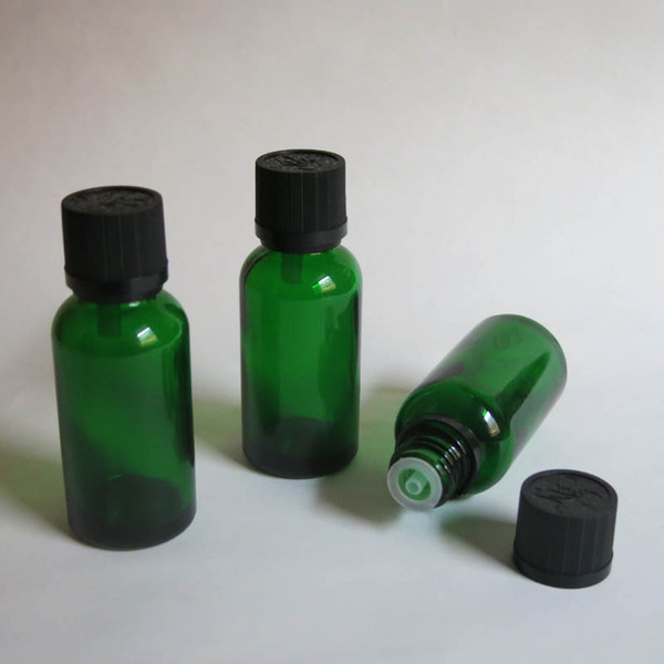 Wholesale 100pcs 30ml Green Glass Vials Bottle With Cap , green 1 ounce Essential Oil Bottle for Electronic Cigarette Liquid