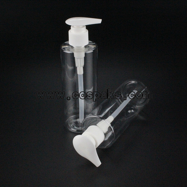 50pcs 250ml empty PET body cream pump bottle , 250 ml clear pet bottles wholesale , clear 250ml shampoo containers bottles