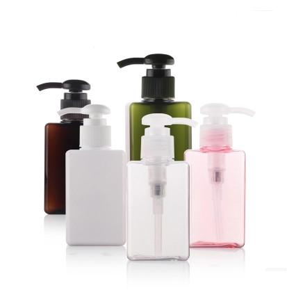 wholesale 100ml Square Lotion Cream Pump Container Liquid Soap Plastic Square Bottle, Shampoo Shower Gel Cosmetic Package Contain