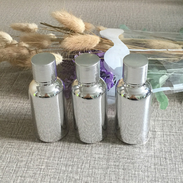 50pieces/lot 30ml High temperature silver plated Essential oil container, silver glass 1 ounce essentical oil bottle wholesale