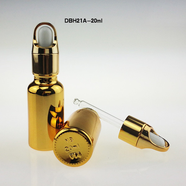 100pcs glass 20ml dropper bottle for essential oils , luxury essential oil bottles with dropper ,20ml high-grade golden dropper