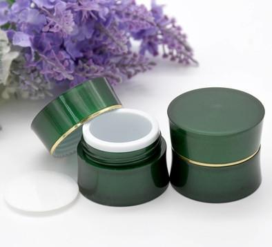 200pcs Mini 5g High Quality Green Acrylic Plastic Cream Jars Cosmetic Packaging Sample Empty Container Refillable Bottles