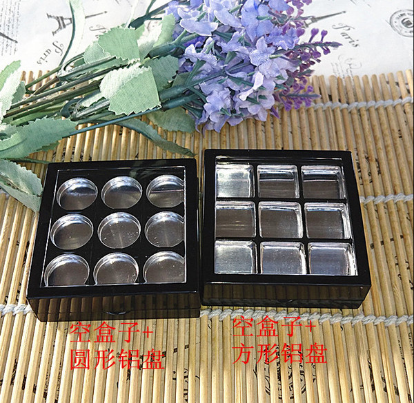 100pcs Black Eye shadow Case with Transparent Lid, Cosmetic Powder Compact, Empty Cosmetics Blusher Packaging Box