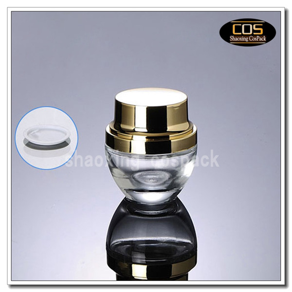 100PCS JGX40 30ml empty clear glass jars online, 1oz cosmetic glass jars with lids, skincare cream glass container packaging