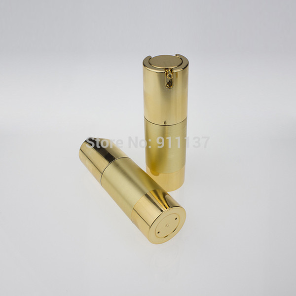 50pcs gold 30ml airless pump bottles wholesale , 30ML airless pump cosmetic packaging ,plastic 30 ml airless pump dispenser