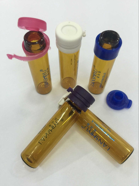 Source factory, spot supply, 2ml Brown lock bottle, essence bottle, essential oil bottle, glass material, lid has many colors, bottle color