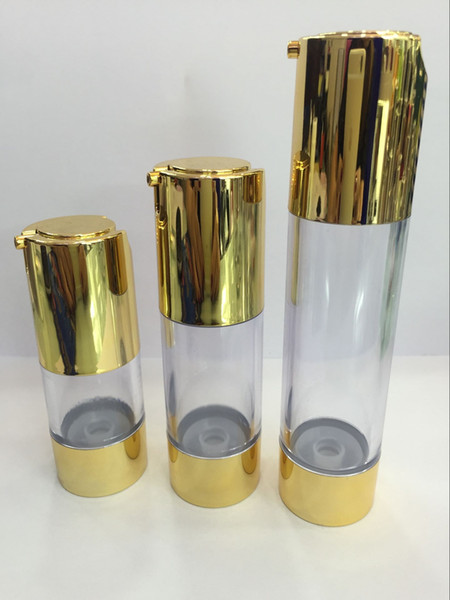 Factory direct sale, spot supply, 15ml gold vacuum bottle, plastic cream cream cream, the largest 50ml, pressed type