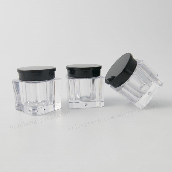 50pcs x New Design 3G Powder Sample Jar 3CC Mini PS Powder Make up Case Small Plastic Cream Portable Container