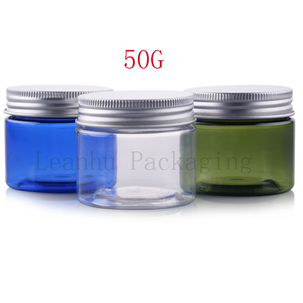 Empty Plastic Cream Jar Bottle With Silver Aluminum Screw Cap,50G Cream Jars Cosmetic Packaging,Empty Solid Cream Makeup Bottle