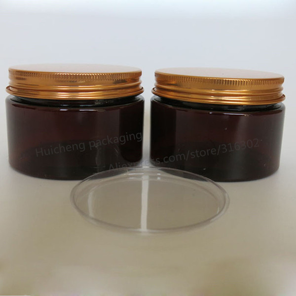 20 x 120g Amber PET Cream Jar 4oz Cream Bottle with gold aluminum lids and Inner Pad