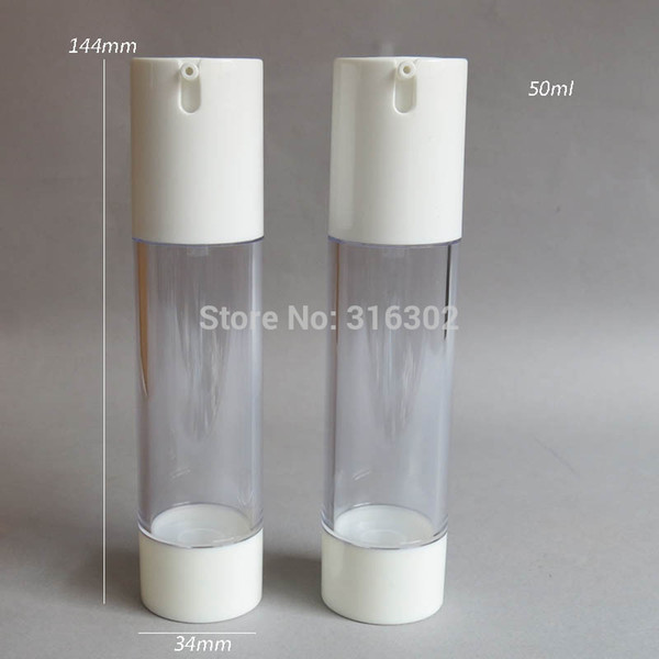50ml PP Airless Plastic Bottle 50cc Clear Airless Lotion Pump Bottle 15ml,30ml is Available