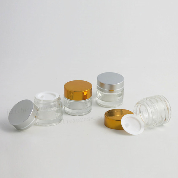 200 x 10g Travel Mini Facial Cream Glass Jar 1/3oz Cosmetic Make up Sample Container Emulsion Refillable Pot