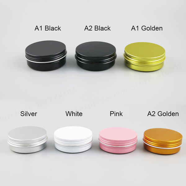 30 x Empty Refillable Aluminum Jars 60ml Black Gold White Pink Silver Metal Tin 2oz Cosmetic Containers Crafts