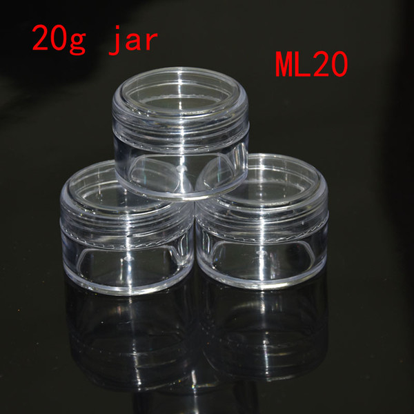 20g X 50pc empty small plastic bottle jars containers with transparent color for storage,clear cream tin for skin cream nail art