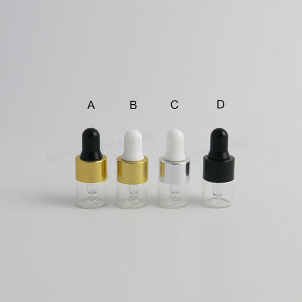 100 x 1ML Small Cute Glass Dropper Bottles For Essential Oil Mini Perfume Sampling portable bottles Mini Perfume Drop Vials