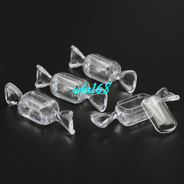 100pcs/Lot Candy Shaped Cosmetic Clear Jar With Lid 5g Plastic Cream Jar Container Makeup Packaging Empty Sample Jars PS Bottle