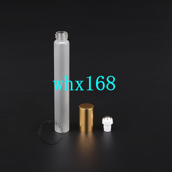 20 x 10ml Empty Glass Roll-on Bottle Frosted Perfume Containers Refillable Glassware/ Glass Vials Golden Lid Cosmetic Packaging