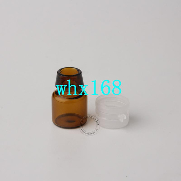Wholesale 100 x 1g High Quality Mini Amber Glass Vial With Clear Tear Off Lid Essential Oil/Perfume/Sample Bottle Free Shipping