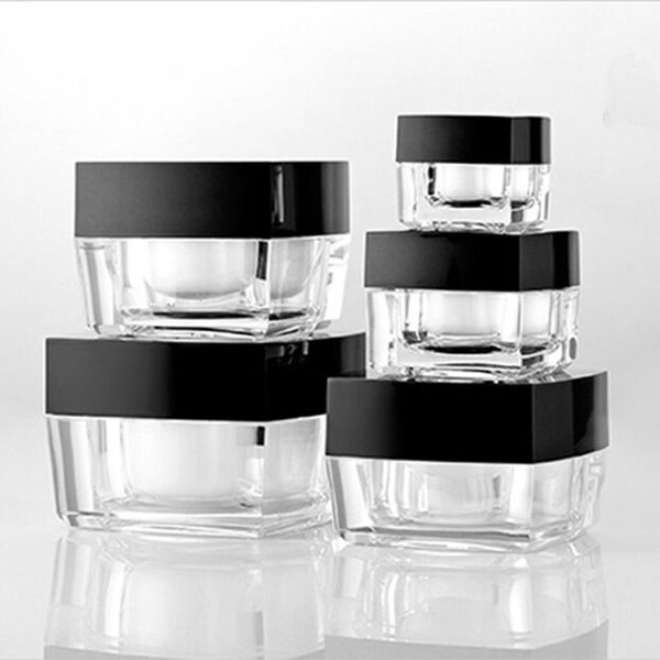 20pcs/lot Mini Cosmetic Container 5g 10g 15g 30g 50g Square Cube Acrylic Jar Clear Cream Pot Makeup Sample Jar Packaging Bottle
