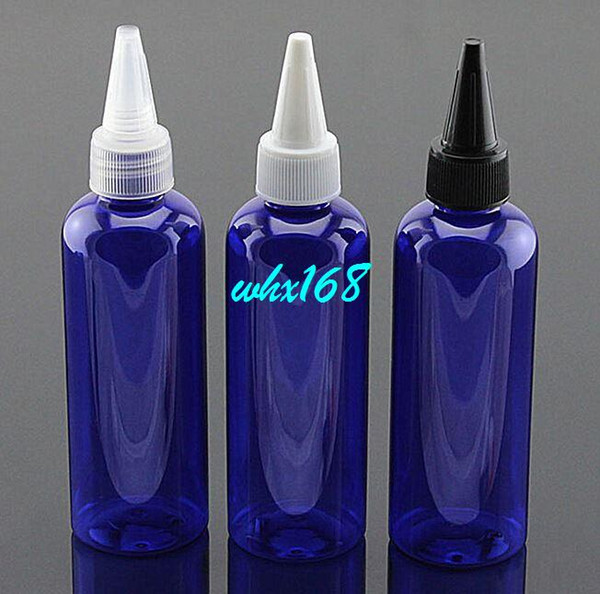 Blue 100ML Pet Shampoo Cosmetic Oil Plastic Lotion Bottle Pointed Cap Refillable Perfume Container Squeeze Bottle Screw Cap