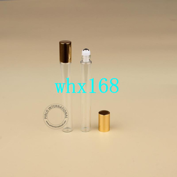20pcs/Lot Promotion10ml Glass Perfume Bottle Empty Essential Oil Golden Cap Women Cosmetic Container Refillable Packaging