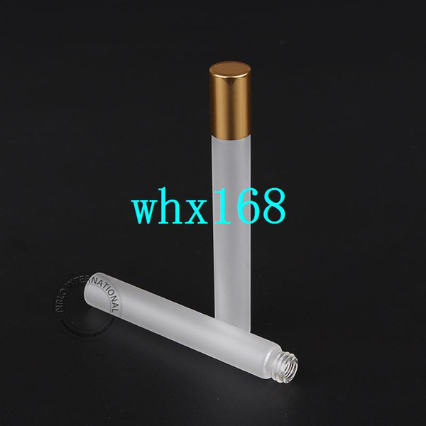 10ml High Quality Frosted Glass Roll On Bottles Empty Refillable Perfume Containers Portable Glass Vials Golden Lid Makeup Tools