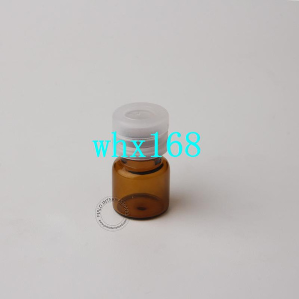 New 1ml 1g Small Amber Glass Vial With Tear Off Cap For Essential Oil/Perfume/Sample Packaging 50pcs/lot Free Shipping