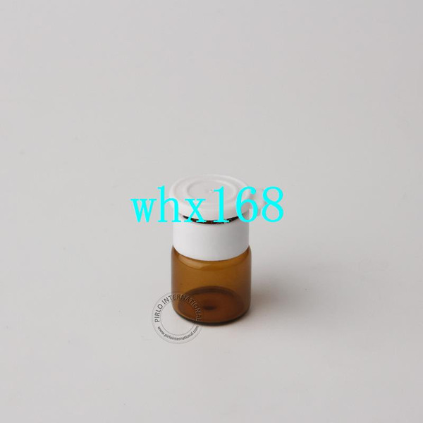 Free Shipping 50pcs/lot 1ml A++ Mini Amber Glass Vials With Tear Off Cap 1g Empty Jar Makeup Tools Cosmetic Packaging