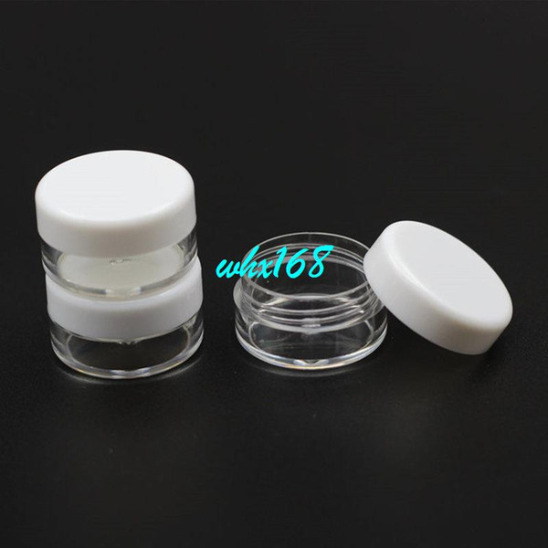 100pcs Round Base 5g Gram Clear Plastic Jar With Lid Cosmetic Jars White Black Cream Jar Cosmetic Container,Sample Jar Packaging