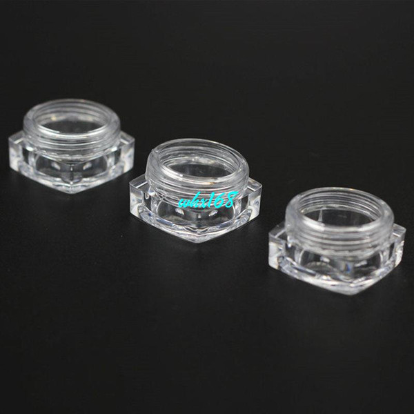 100pc Square Base 5g Gram Sample Makeup Packaging Small Cream Bottle Jar Plastic Container Storage Clear Cosmetic Jar With Lid