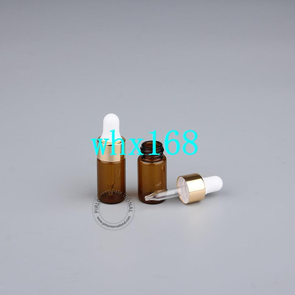 100pcs/lot Wholesale 3ml Amber Glass Dropper Bottle Jar With Pipette Cosmetic Vial Mini Perfume Essential Oil sample Case