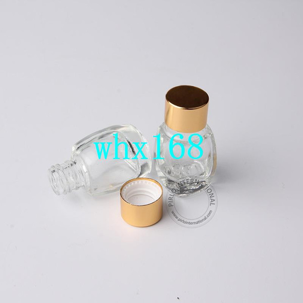 5ml High Quality Glass Perfume Bottle, 5cc Transparent Sample Vial With Golden Screw Cap, Refillable Cosmetic Bottle For Women