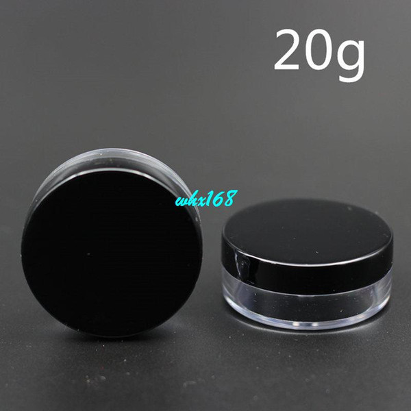 50pcs/lot 20g High Quanlity Round Clear Cream Jar With Black Lid 20cc PS Jar Plastic Cream Bottle With Black Lids Previous Jar