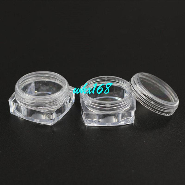50pcs 10g Gram Square Clear Plastic Jar With Lid Cosmetic Jars Empty Sample Containers Cream Jars Cosmetic Packaging Bottle