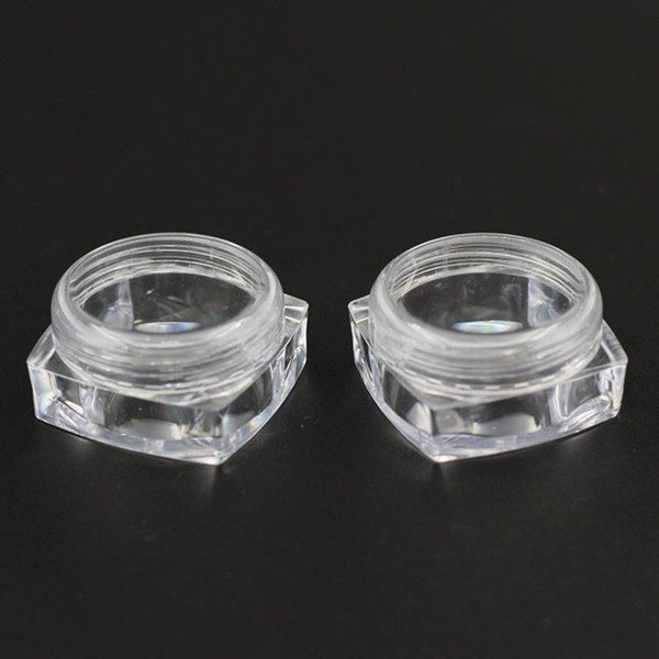 50pcs/lot 10g Empty Square Base Clear Plastic Cream Jar Wtih Lid PS Cosmetic Containers Pot Lip Balm Jar For Ointment Hand Cream