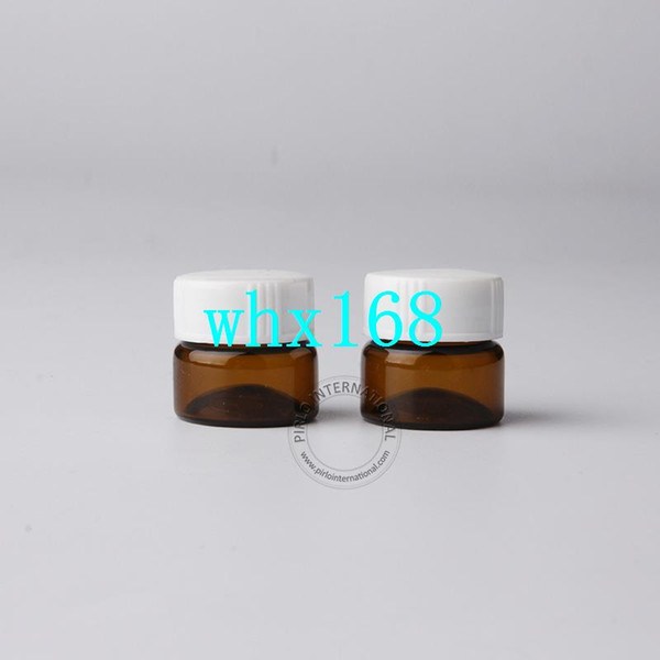 Makeup Tools For Women 50pcs/lot 5ml Mini Amber Glass Bottles 5g Sample Vials With White Screw Lid Packaging Free Shipping