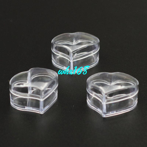 100pcs/lot 3g gram Empty Cosmetic Lip Balm Pot Jar Container Eyeshadow Makeup Face Cream Container Slanting Heart Shape clear