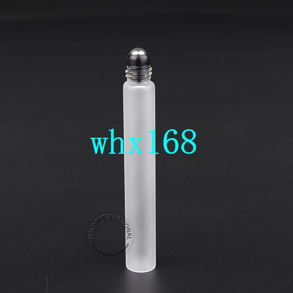 20pcs/LOT Promotion Glass 10ml Empty Roll on Bottle Essential Oil Frosted Perfume Container Refillable Packaging Small Box