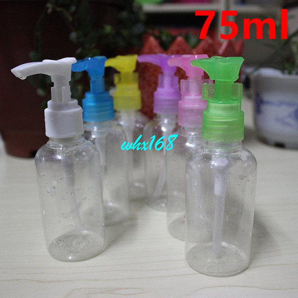 50pcs/Lot New 75ml PET Transparent Shampoo Bottle Pressure Mouth Bottle Empty Plastic Bottles PET Emulsion Bottle Wholesale