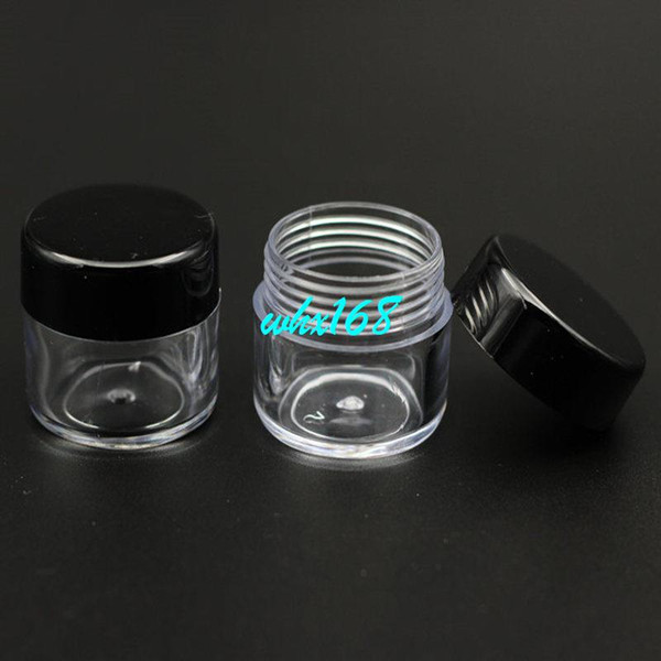 100pcs 15g Gram Clear Plastic Jar With Black Lid Cosmetic Jars Empty Cosmetic Containers Sample PS Cream Jars Cosmetic Packaging