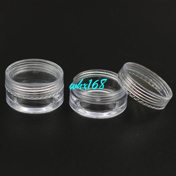 100pcs/lot 10g Transparent Round Base PS Cream Jar Bottle With Clear Lid Cosmetic Plastic Sample Container For Nail Art Storage