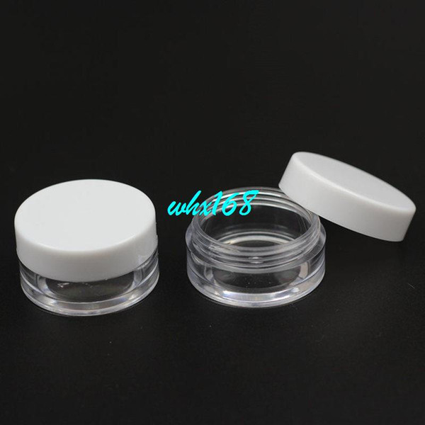 10g x100pcs Empty Small Plastic Jars Bottles Cosmetic Jar Pot Box With White Lid PS Sample Cream Cosmetic Containers Packaging