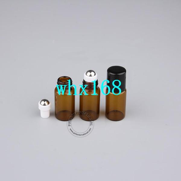 20 x 100% Excellent 3ml Amber Essential Oil Bottles, Small Glass Roll On Bottle With Plastic Lid, Perfume Sample Containers