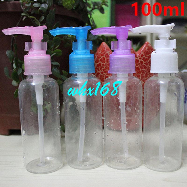 50pcs/Lot New 100ml New Empty PET Transparent Shampoo Bottle Pressure Mouth Bottle Plastic Bottles PET Emulsion Bottle Wholesale