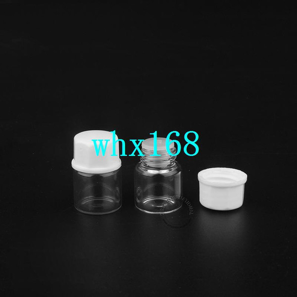 New Arrival 1ml Clear Glass Bottle With White Lid 1cc Perfume Display Vials Sample Glassware Packaging 100pcs Free Shipping